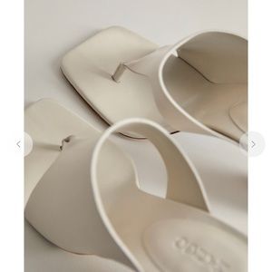 Mango Leather Asymmetric Sandals 🌼